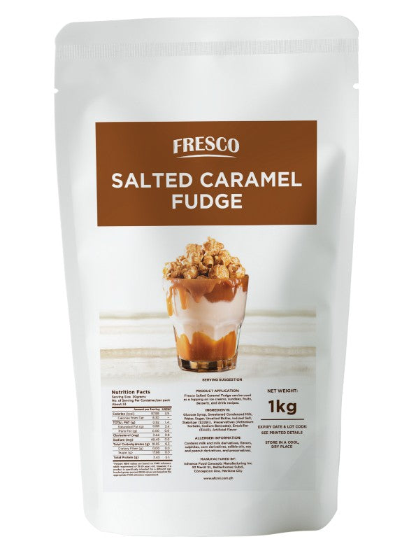 Fresco Chocolate, Caramel and Salted Caramel Fudge 1kg [BUNDLE OF 2]