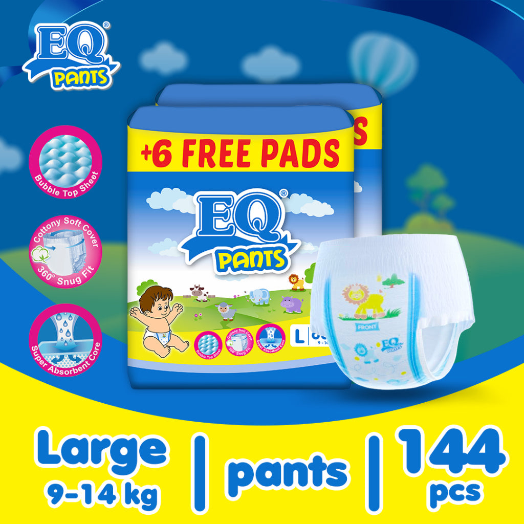 EQ Pants Baby Diapers [ MEGA PACK 66 PCS ] - LARGE