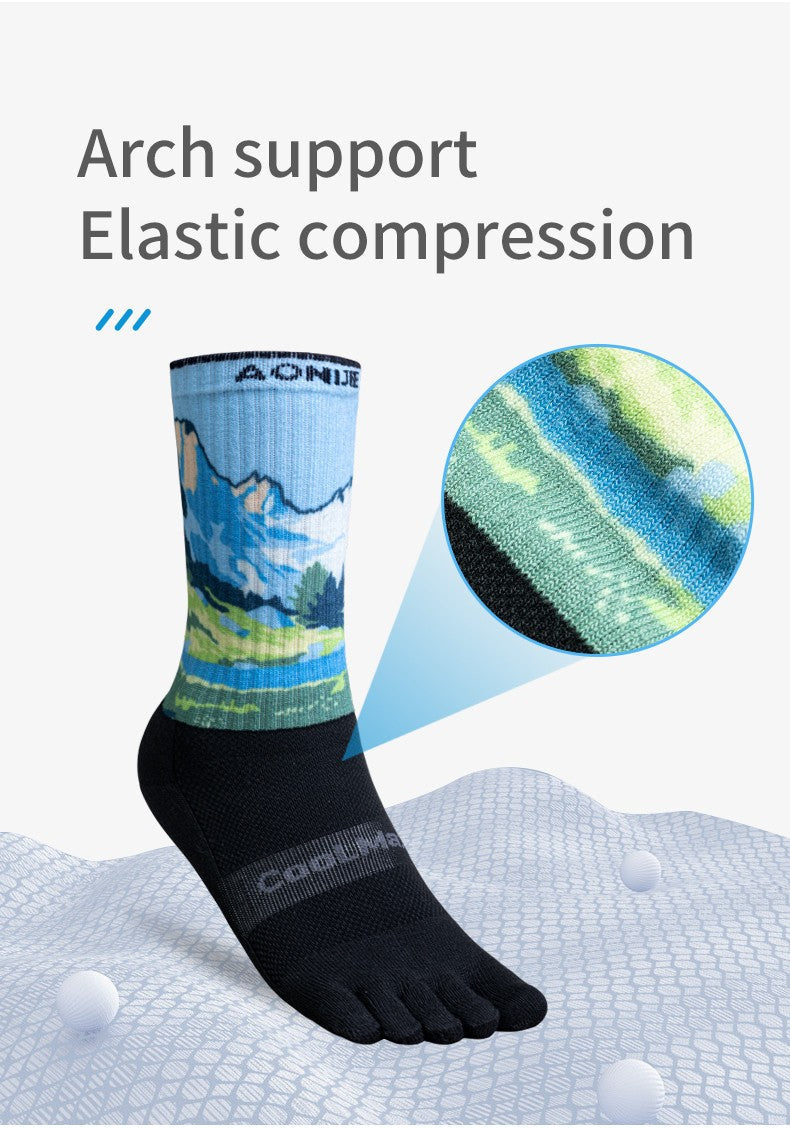 AONIJIE E4843 Calf Sports Toe Socks [SEAGULL]