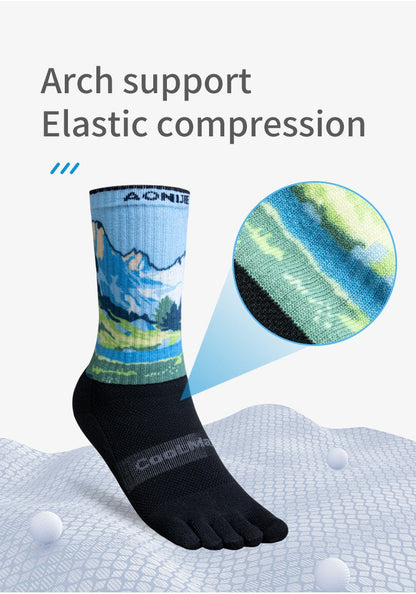 AONIJIE E4843 Calf Sports Toe Socks [SEAGULL]