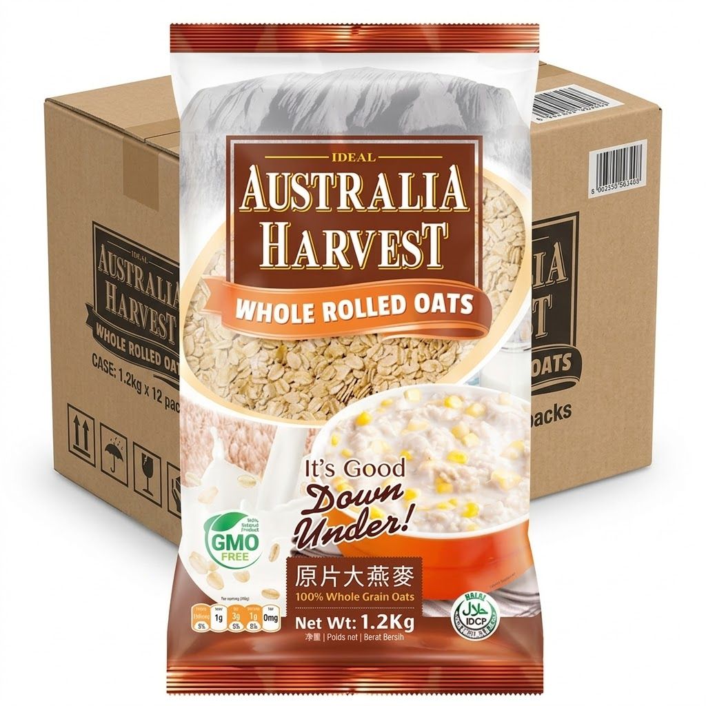 1 CASE - AUSTRALIA HARVEST Rolled Oats (1.2KG x 12)